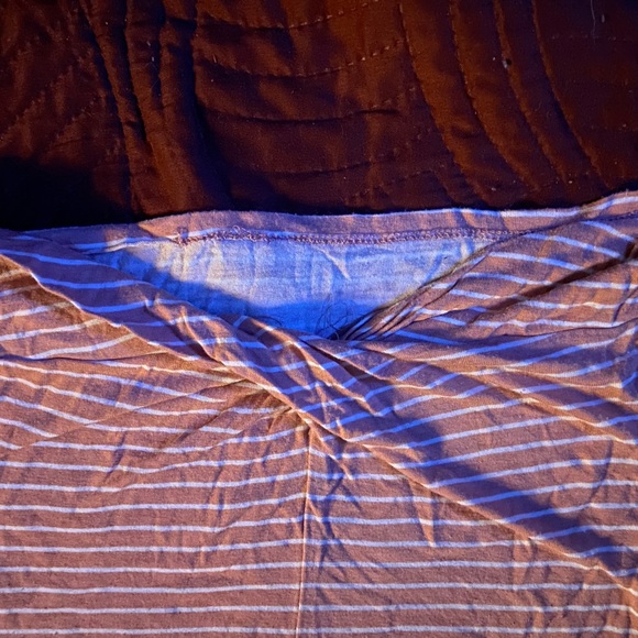 Bluenotes striped mock neck top with knot detail size small - Picture 3 of 3